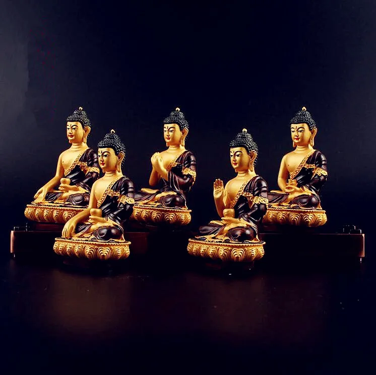 Cinco quadrado buda rk pintura terno pequeño buda estátua amitabha farmacêutico buda buda baosheng buda Attēls 2