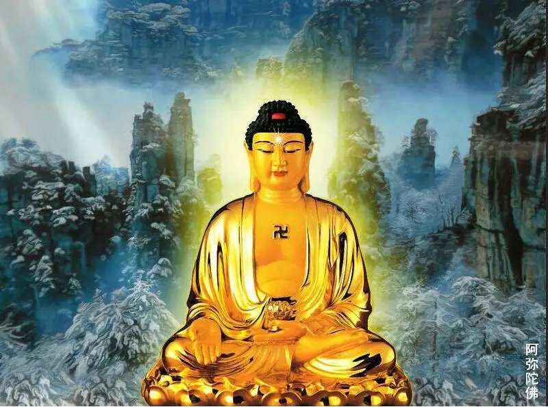 Cinco quadrado buda rk pintura terno pequeño buda estátua amitabha farmacêutico buda buda baosheng buda Attēls 5