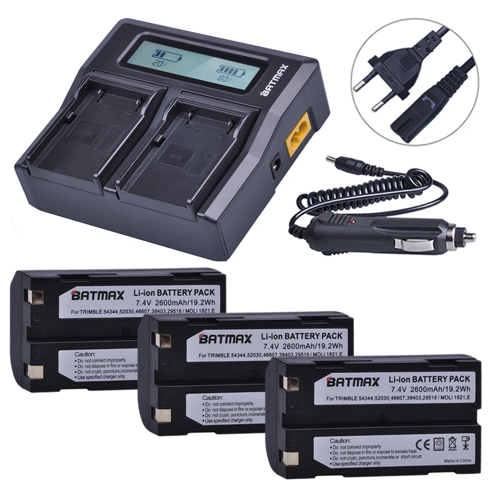 D-Li1 Bateriju 2600mAh 54344 Akumulatoru Akku + Ātru Dual LCD Lādētāju Trimble 5700,5800,R6,R7,R8,TSC1 GPS UZTVĒRĒJU, Baterijas Attēls 2