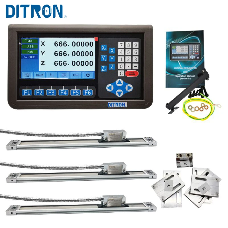 Ditron LCD Ekrāns 0.1 um Metāla Ciparu Nolasīšanas DRO Komplekts ar Ūdensizturīgu Magnētisko Mēroga Frēzēšanas Mašīnas/Virpu Mašīna Attēls 5