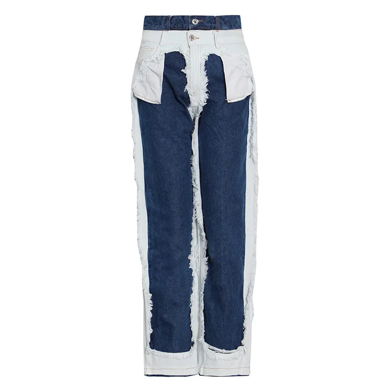 Eiropas Jauno Modes Kabatas Džinsi Sievietēm Gara, Augsta Starām. Savienoti Vintage Džinsa Bikses, Pavasara Rudens Streetwear S M L 2021 Attēls 4