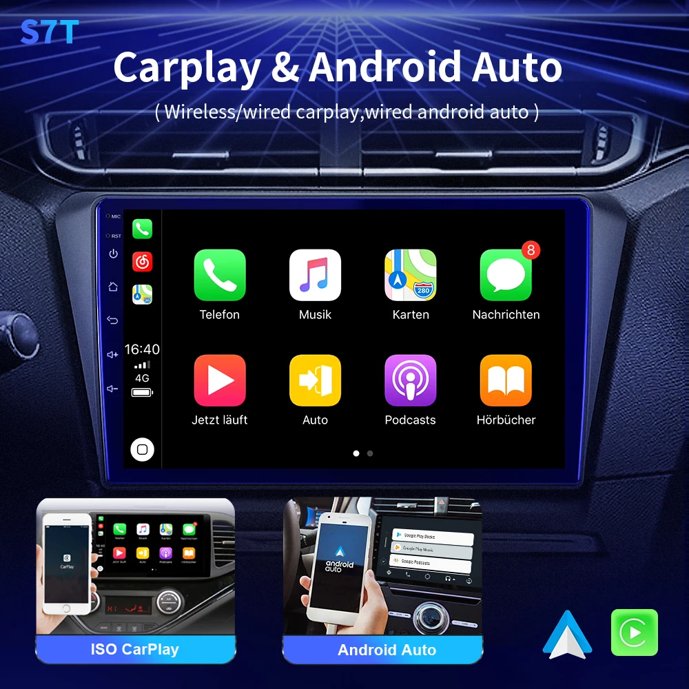 EKIY S7T Android 10 Auto Radio Renault Trafic 3 Opel Vivaro B-2018 Navi GPS 1280*720 IPS Carplay Multimediju Atskaņotājs Attēls 4