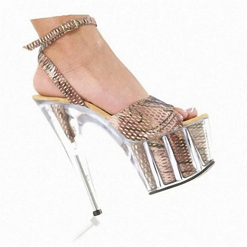 Elegantas vakara kleitas kurpes/veiktspējas jaunajam 15 cm augstpapēžu sandales/biezu grunts stikla tupele Attēls 1