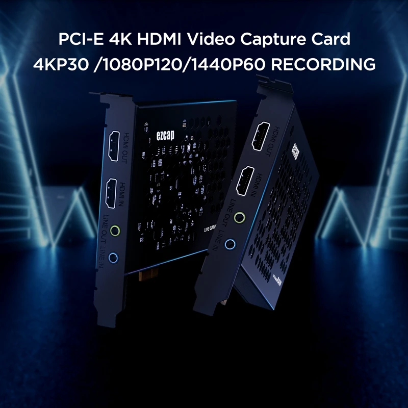 EZCAP PCIE Capture Karti Live Gamer RAW PCIE 4K HD Video Spēli Konferences Sagūstīt Dzīvu Karte Nodrošina Nulles Kavēšanās Cilpas Izejas Attēls 1