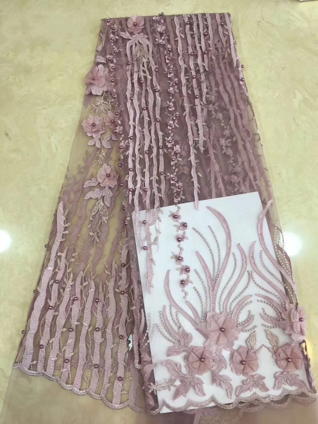 Fāzēm franču Āfrikas mežģīņu audums augstas kvalitātes izšūti Nigērijas mežģīnes ar pērlītēm guipure mežģīņu auduma lady kleita LCD916A Attēls 3