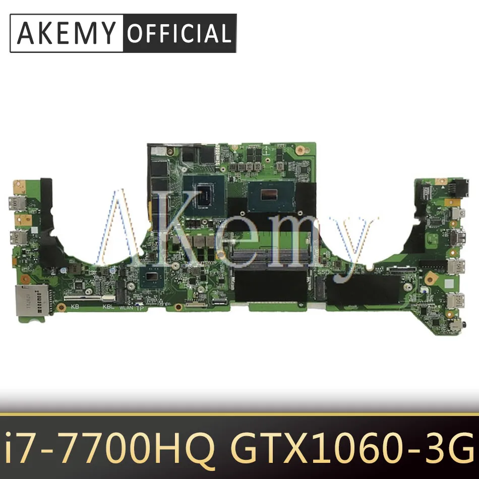 GL503VM Mainboard w/ i7-7700HQ CPU N17E-G1-A1 GTX1060-3G GPU par Asus GL503VM DA0BKLMBAD0 Klēpjdators Mātesplatē Sistēma Valde Attēls 4