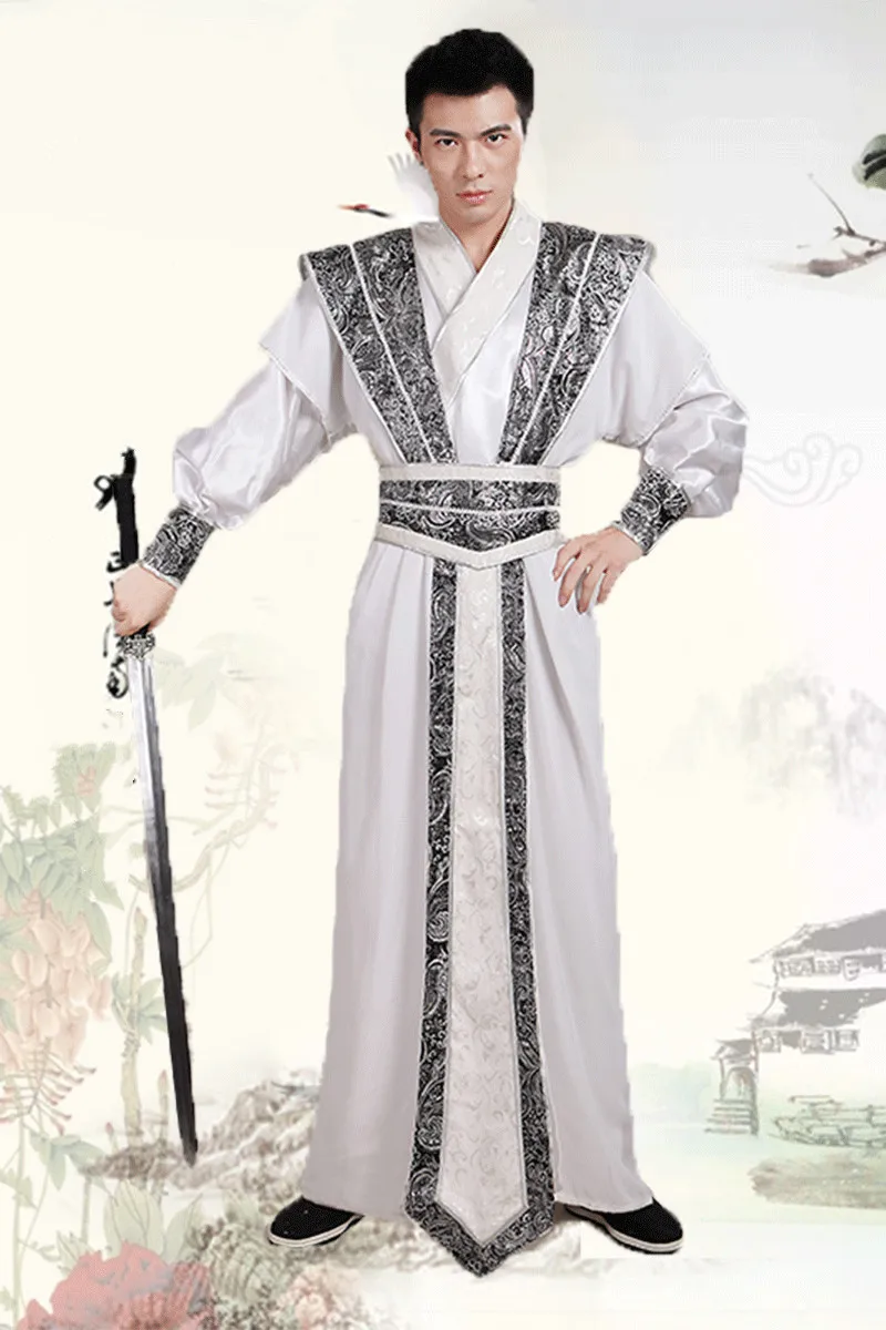 Hanfu Vīriešu Skatuves Tērpu Paukotājs Tang Kostīmu Zinātnieks Drēbes Sievietēm, Vīriešiem, Tradicionālā Ķīniešu Drēbes Darbības Kostīmi Attēls 1