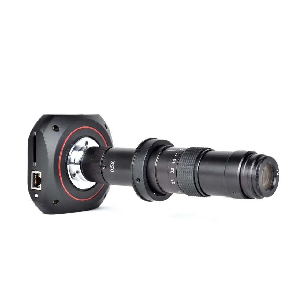 HD 1080P HDMI USB Rūpniecības Digitālu Mikroskopa Kameru Nozares Kalibrēt Kameru Lupa Video Kamera + 180X C-mount Objektīvs Attēls 2