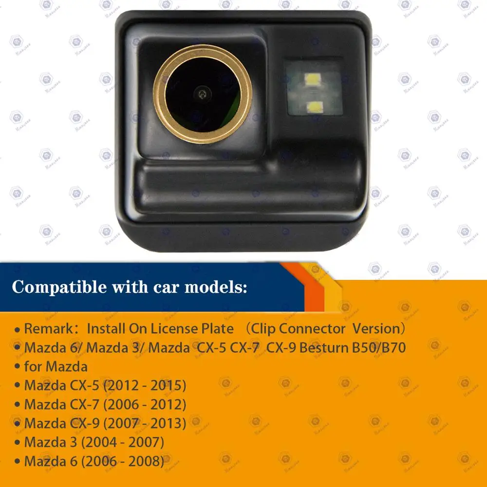 HD 1280x720p Zelta Kamera priekš Mazda CX-5 CX 5 CX5 2012-2017 CX-7 2006-2012 Mazda 6 M6 2002-2008 ,Atpakaļskata Atpakaļgaitas Kamera Attēls 2