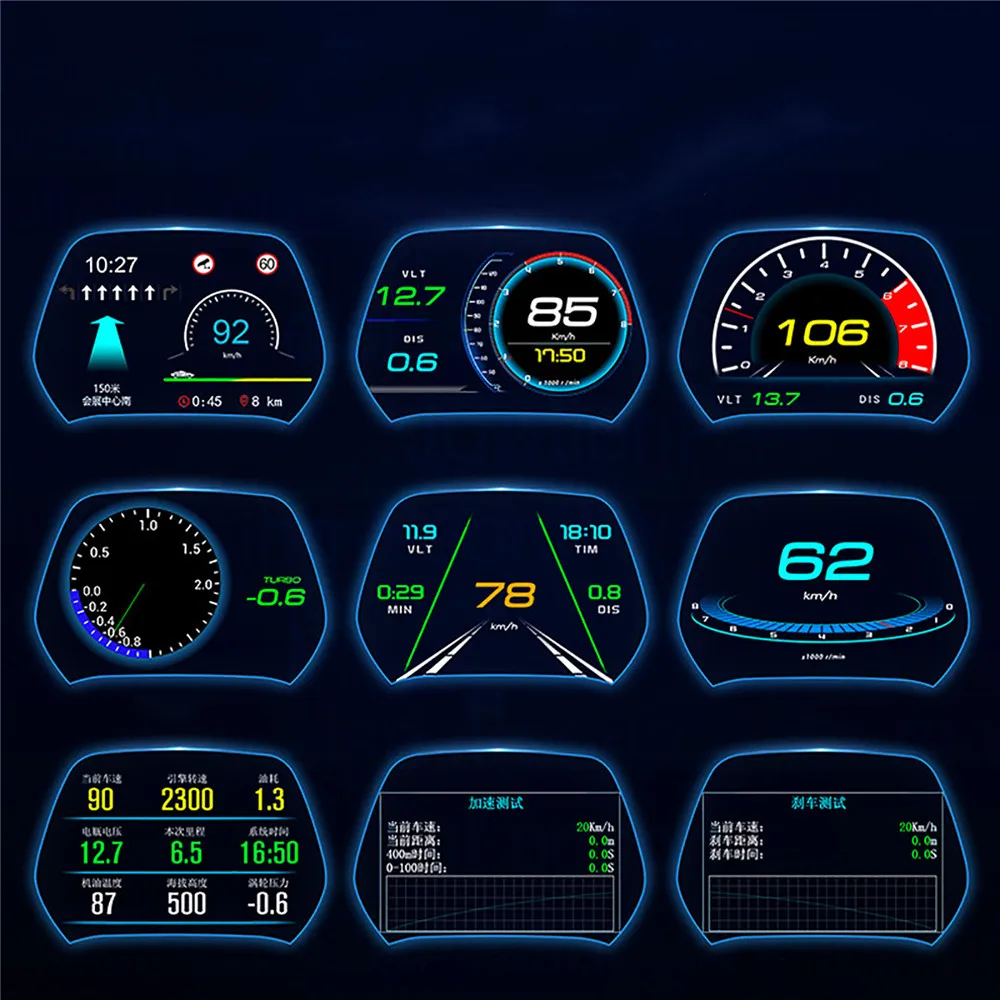 HD Auto Head-Up Displeja Monitors OBD GPS Navigācijas Projektoru HUD High-tech Braukšanas Auto Piederumi Visiem Automobiļiem un Kravas automašīnas Attēls 1
