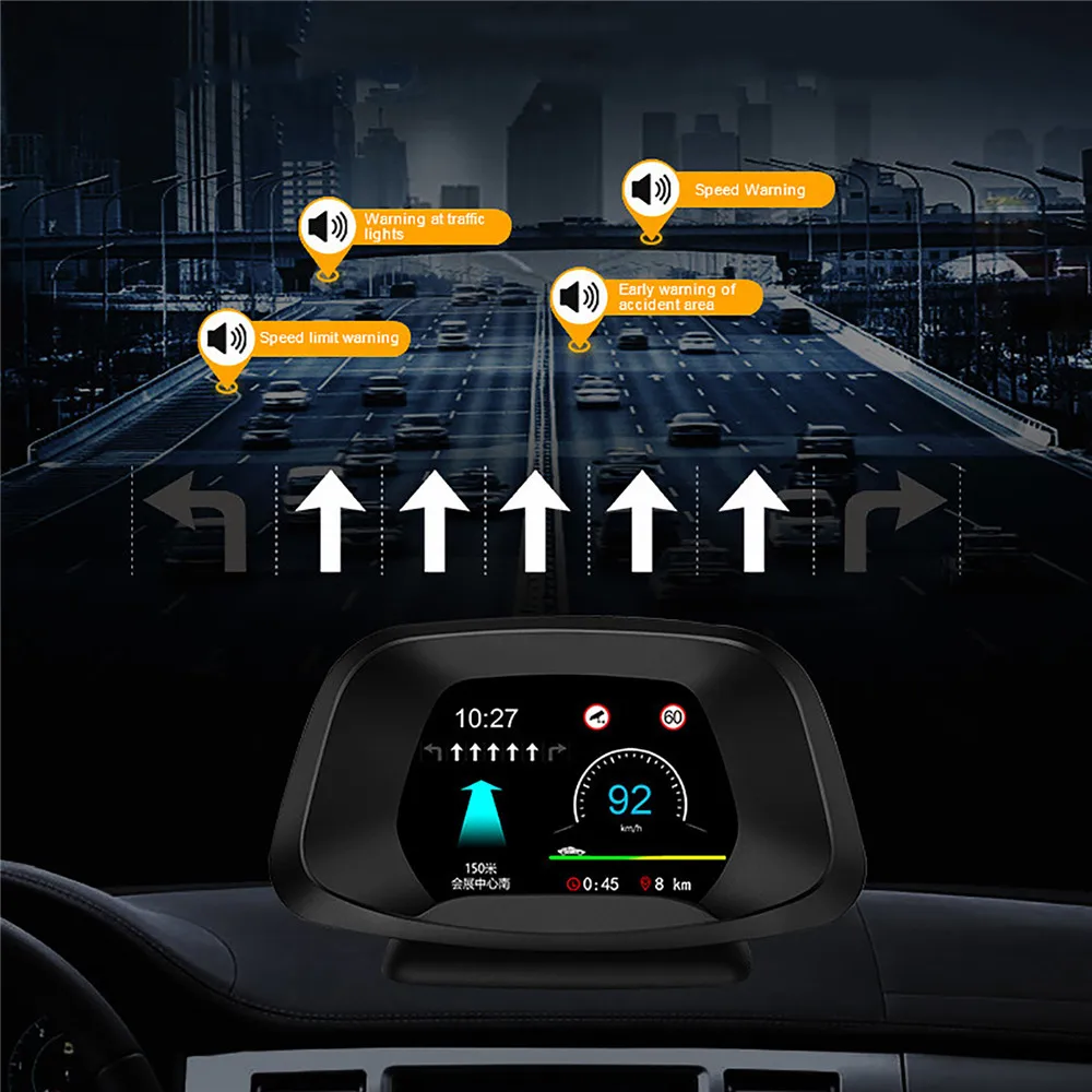 HD Auto Head-Up Displeja Monitors OBD GPS Navigācijas Projektoru HUD High-tech Braukšanas Auto Piederumi Visiem Automobiļiem un Kravas automašīnas Attēls 4
