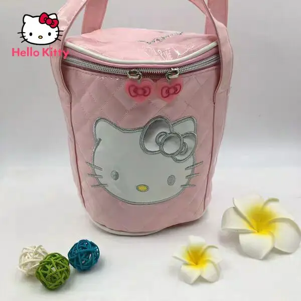Hello Kitty Ūdensizturīgu Kārtu Pusdienas Kastē Maiss, Pusdienu Soma Gudrs Hello Kitty Bungas Soma Studentu Sieviešu SatchelSuitable meitenēm Attēls 3
