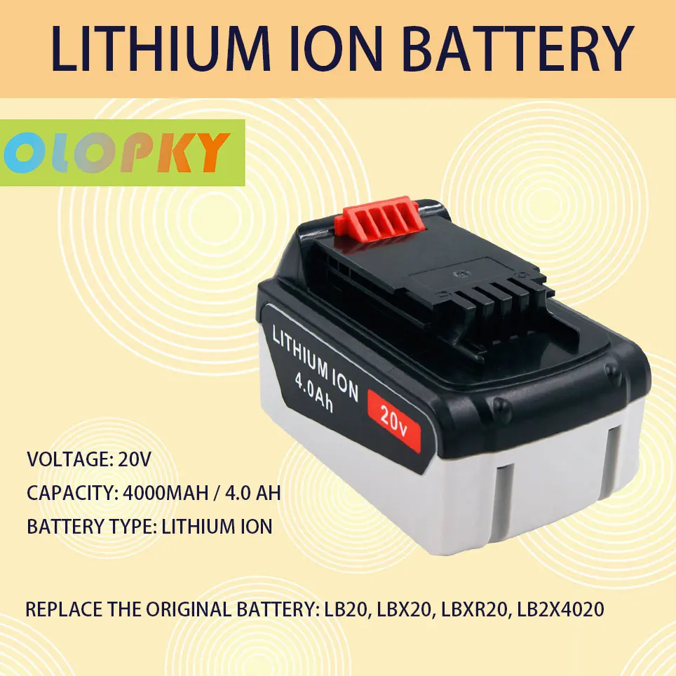 Ir 2021. LBXR20 LB20 LHT2220 LBX20 uzlādējams akumulators bezvada elektriskais instruments rezerves akumulators 20V 4000mah litija akumulators Attēls 4