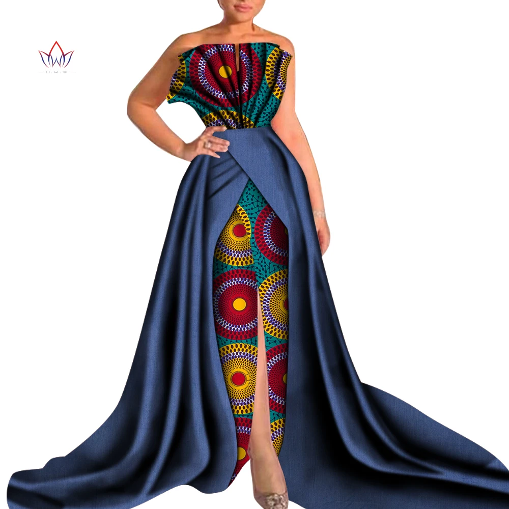 Ir 2021. Pavasara Plus Lieluma āfrikas Valkāt sieviešu garās puses-Apģērbs vintage āfrikas kleitas sievietēm āfrikas apģērbu WY4650 Attēls 3