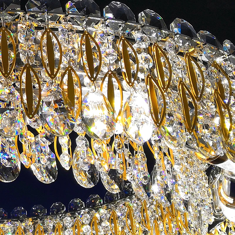 Jaunais LED kristāla lustra dzīvojamā istaba, restorāns, apdares lampas dizainers luksusa zelta sala kristāla lustra Attēls 2