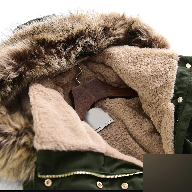 Jaunas ziemas militāro mēteļi sieviešu kokvilnas wadded kapuci jaka vidēja ilgi gadījuma parka biezums vilnas mētelis sniega sega outwear Attēls 2