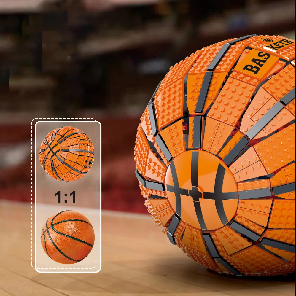 Jauns Diy Basketbola Bumbu Modeli, Celtniecības Bloki Radošo Km Superzvaigzni Basketbola Montāža Ķieģeļi Puzzle Zēniem Rotaļlietas Bērniem Dāvanas Attēls 4