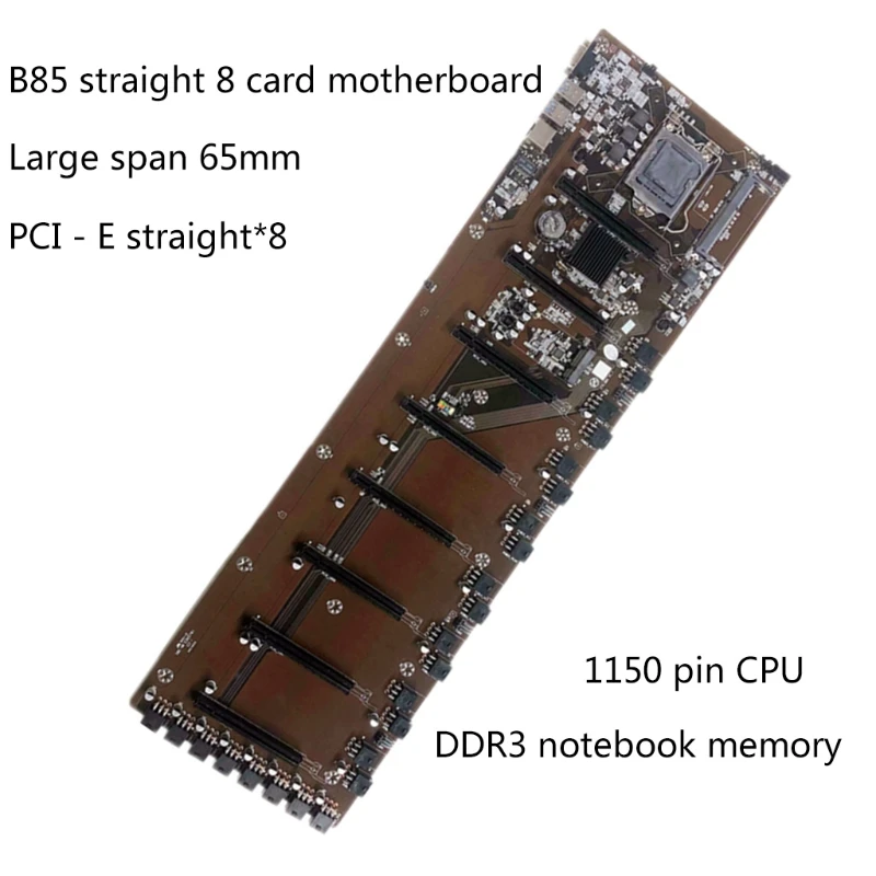Jauns Ieguves Mašīnas, B85 Mātesplati 8 PCIE 16X Grafisko Karšu Slots 8G Mainboard Atmiņas Par LGA 1155 CPU Eth Zec UTT Ieguves Attēls 3