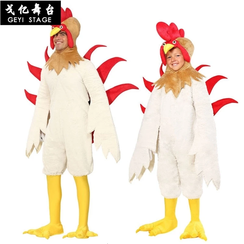 Jauns kostīms bērniem gailis cosplay pieaugušiem bērniem vistas dzīvnieku kostīms dzīvnieku Halloween Karnevāls puses Masku Tērpiem Attēls 1