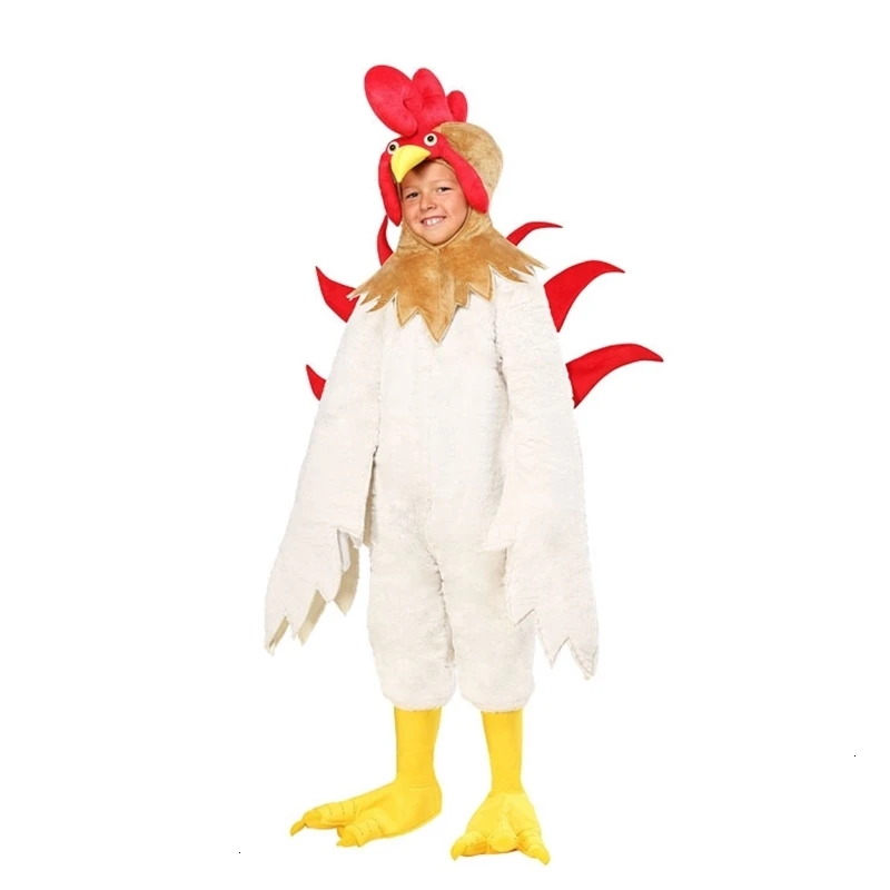 Jauns kostīms bērniem gailis cosplay pieaugušiem bērniem vistas dzīvnieku kostīms dzīvnieku Halloween Karnevāls puses Masku Tērpiem Attēls 4