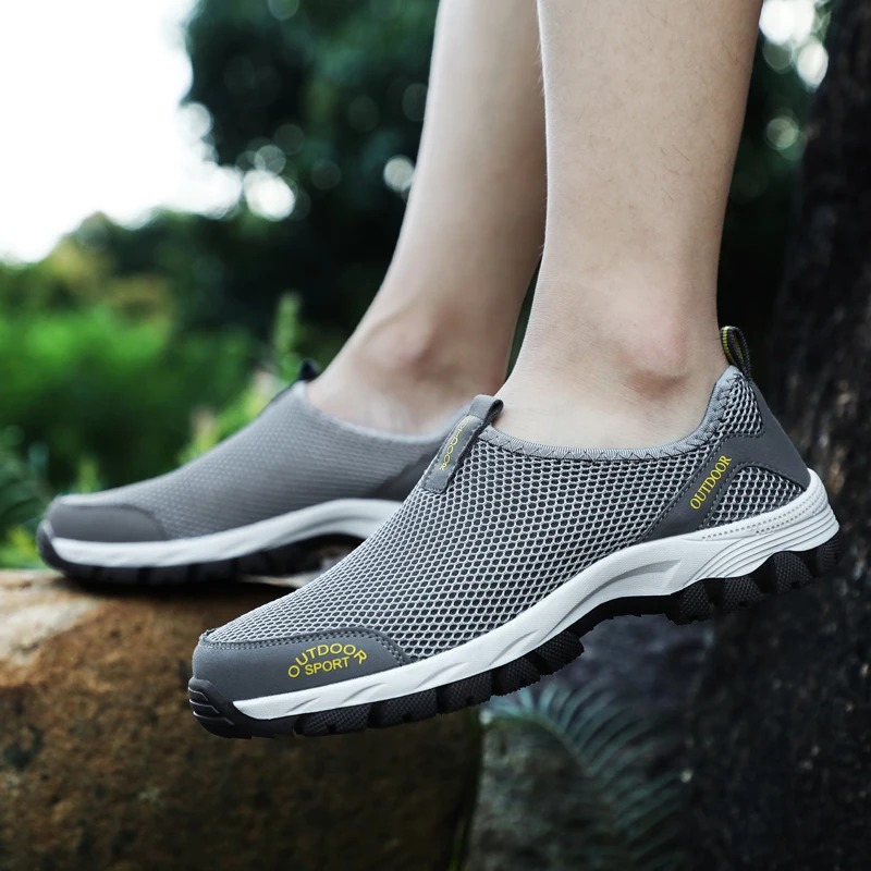 Jaunā stila vīriešu vasaras ērti ikdienas apavi pār-the-top elpojošs acs dzīvoklis kurpes ūdens sporta apavi kurpes izmērs 39-49 Attēls 5