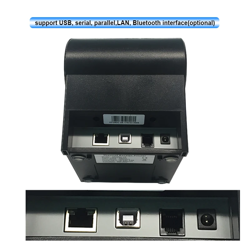 KARSTĀ pārdošanas 58mm termoprinteris ar automātisko kuteris usb un lan ports pos saņemšanas printeri, kas atbalsta vairāku valodu rēķinu drukāšana Attēls 2