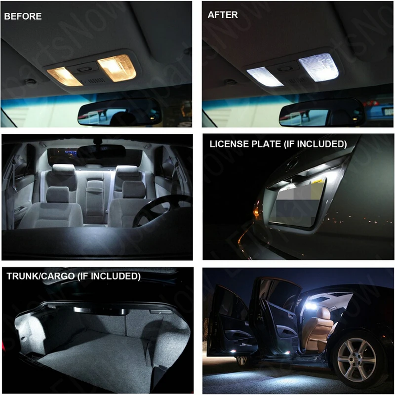 LED Interjera Automašīnas Gaismas Mercedes-Benz E klases w212 istabas dome kartes nolasīšana kāju durvju lampas bez kļūdām 18pc Attēls 3