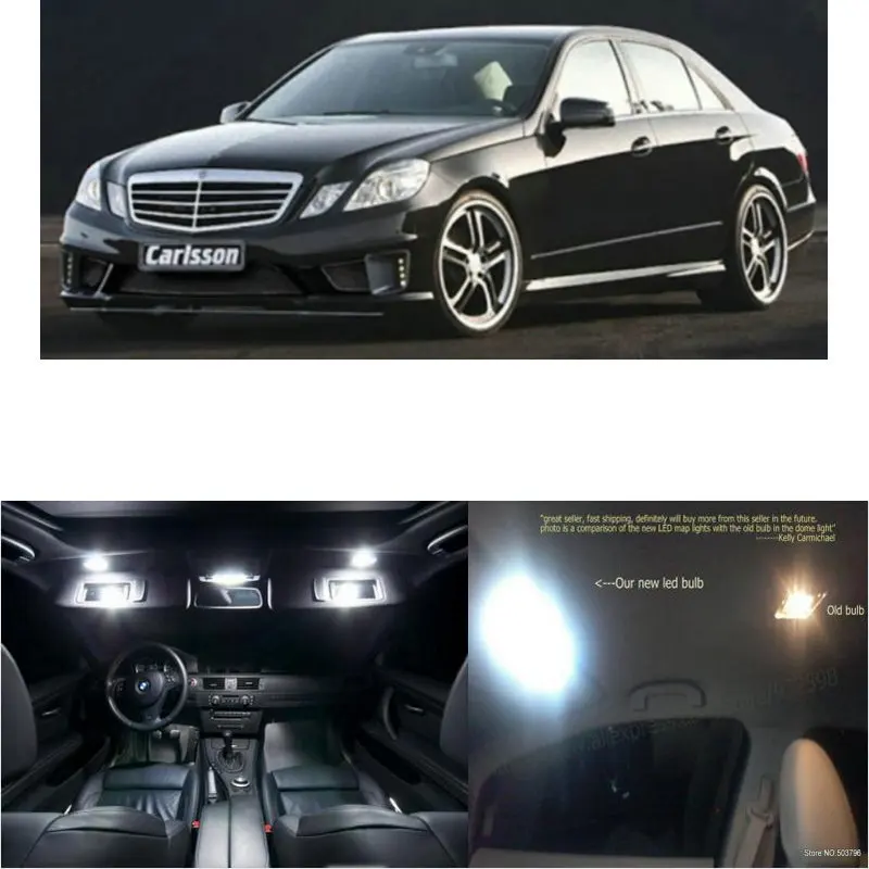 LED Interjera Automašīnas Gaismas Mercedes-Benz E klases w212 istabas dome kartes nolasīšana kāju durvju lampas bez kļūdām 18pc Attēls 4