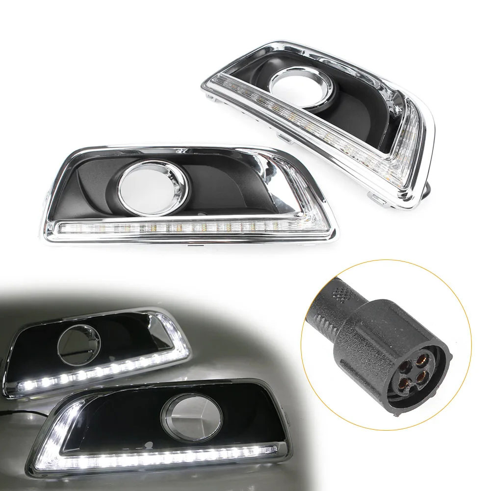 LED Miglas Tālās Gaismas Lukturu Par Pagrieziena Signālus Dienas Gaitas Darba Lukturi Par Chevy Malibu 2013 Pārī Auto Blinker Rādītāji Attēls 3