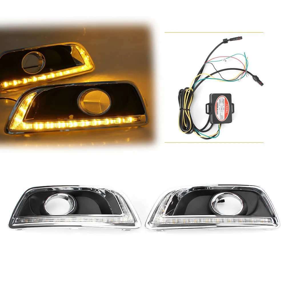 LED Miglas Tālās Gaismas Lukturu Par Pagrieziena Signālus Dienas Gaitas Darba Lukturi Par Chevy Malibu 2013 Pārī Auto Blinker Rādītāji Attēls 5