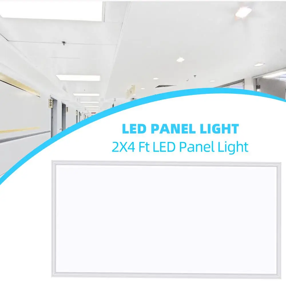 LED Panelis Gaismas,2x4 ' FT,0-10V Aptumšojami,7800 Lm,5000K Dienasgaismu Baltā Krāsā(6 Gab.) Attēls 1