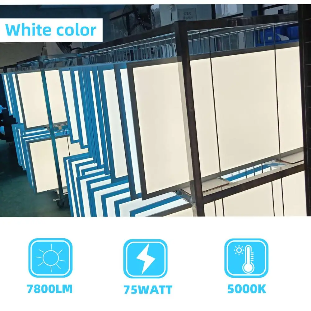 LED Panelis Gaismas,2x4 ' FT,0-10V Aptumšojami,7800 Lm,5000K Dienasgaismu Baltā Krāsā(6 Gab.) Attēls 5