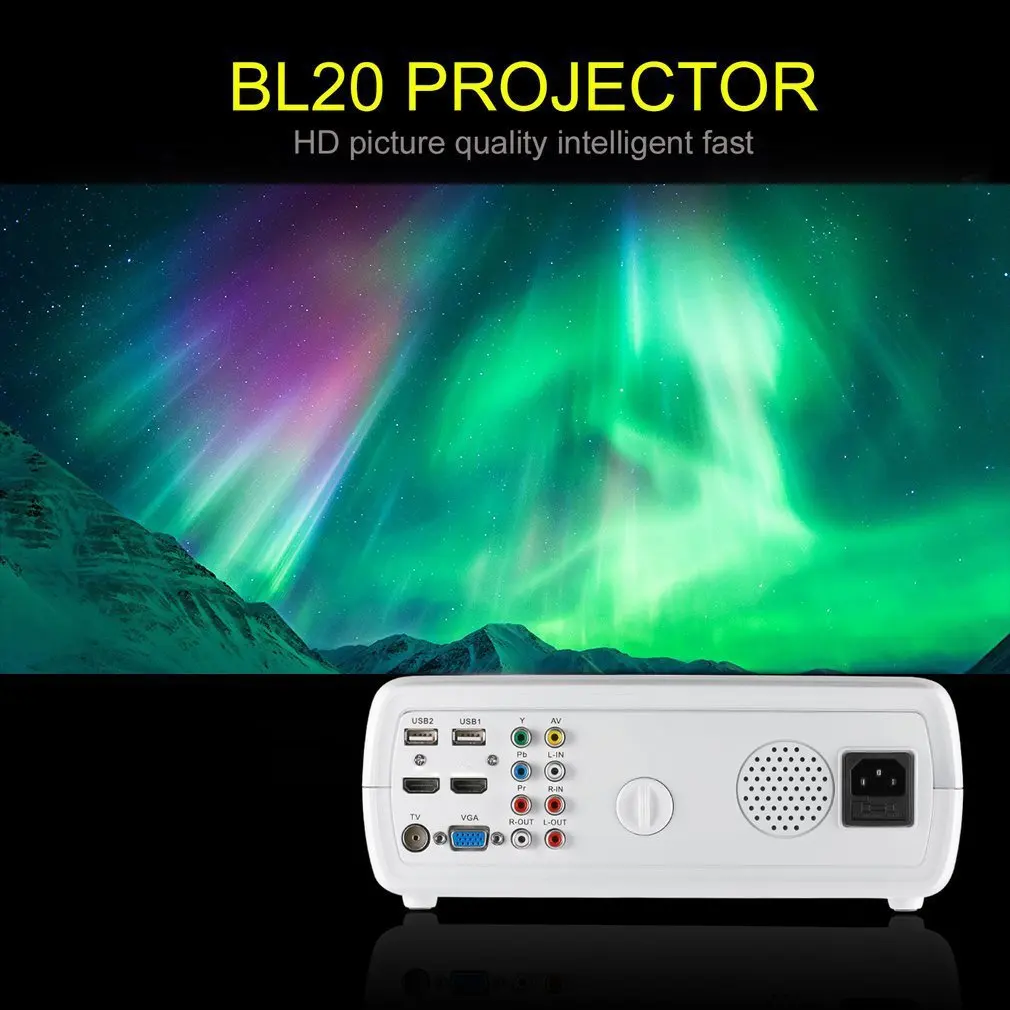 LESHP Video Projektors 2600 LM Mājas Kino Atbalsta 1080P HD 3D Ar 5.0 Collu LCD TFT Displejs + Bezmaksas HDMI-saderīgam BL20 Attēls 2