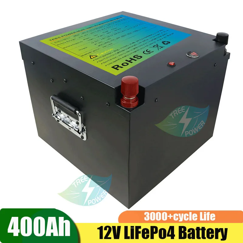 LiFepo4 12V 400Ah saules litija baterija portatīvo Āra barošanas elektriskie propelleri +20A lādētāju Attēls 2