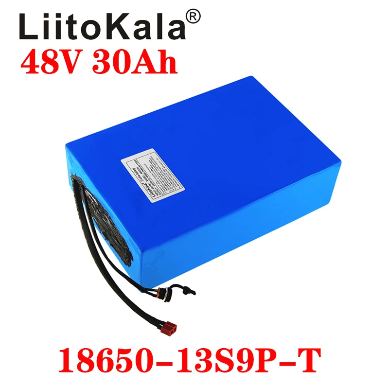 LiitoKala 48V 30ah 18650 13S9P Elektrisko Velosipēdu Akumulatora 48V 30AH 1000W Litija Akumulators Iebūvēts 20A BMS Elektrisko Velosipēdu Motoru XT6 Attēls 1