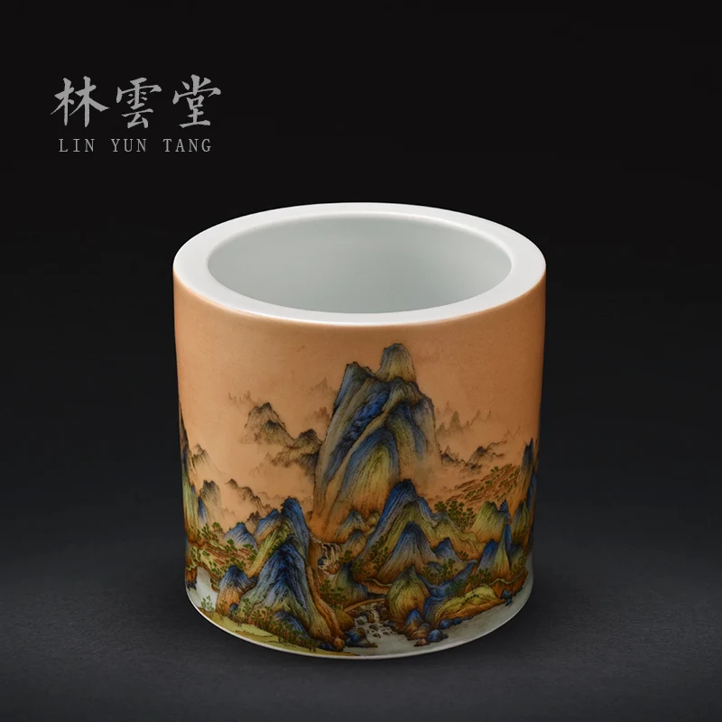 Lin Yuntang krāsainu emalju li jiangshan suku pot četras studiju jingdezhen keramikas izstrādājumi ar roku Attēls 3