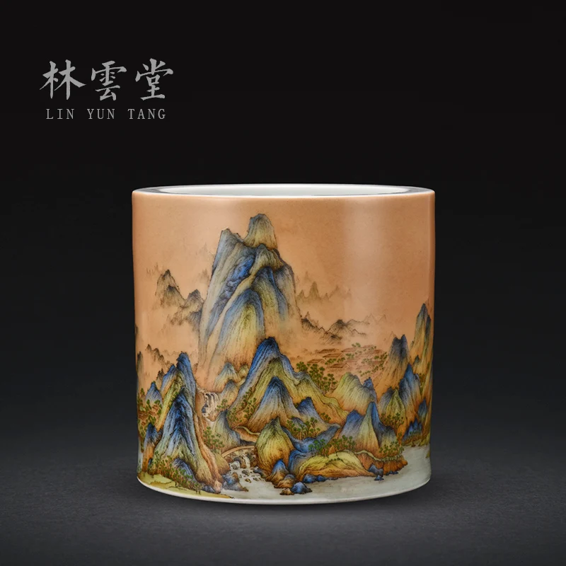 Lin Yuntang krāsainu emalju li jiangshan suku pot četras studiju jingdezhen keramikas izstrādājumi ar roku Attēls 4