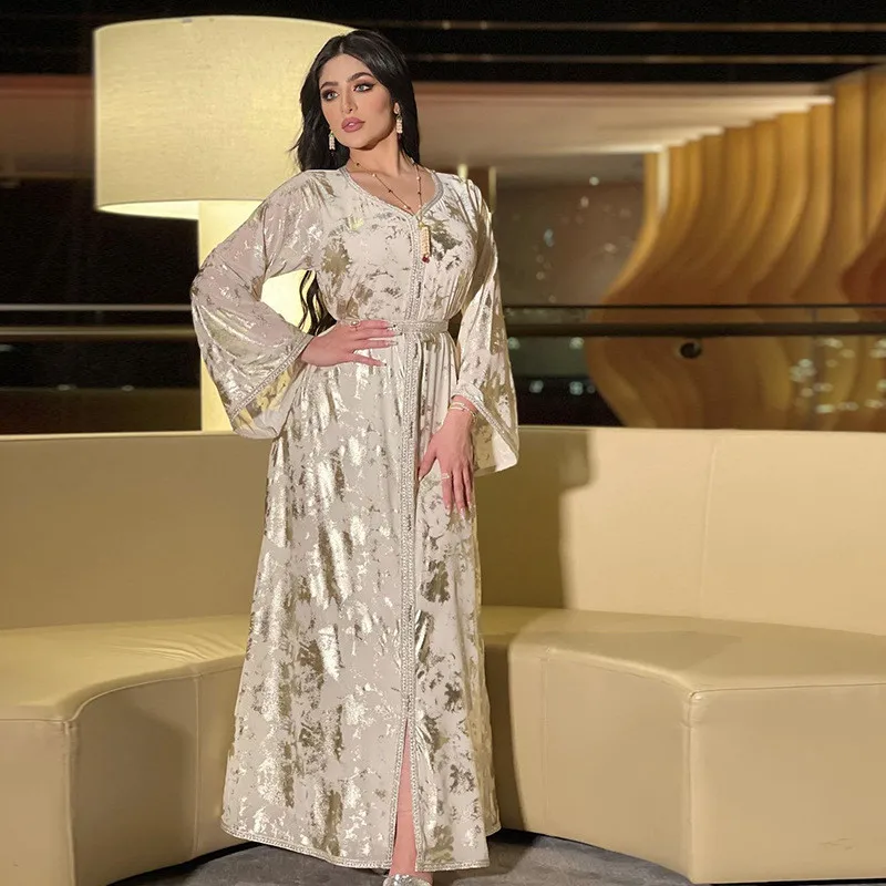 Luksusa Musulmaņu Maxi Drēbes Sievietēm Arābu Abaya Tuvajos Austrumos Islāma Jalabiya Ar Blet Maxi Drēbes Kleita Eleganta, Gara Kleita Ramadāna Kleita Attēls 4