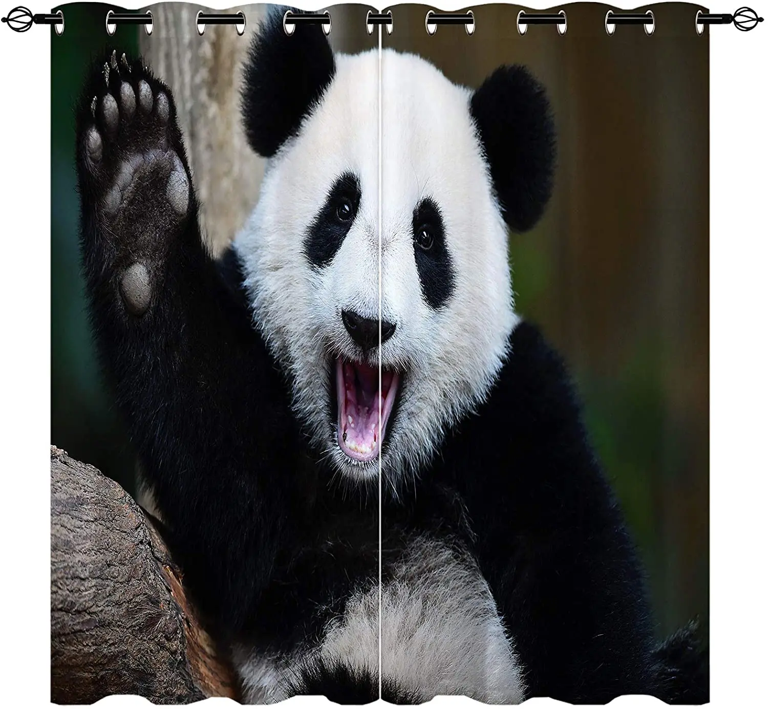 Meitenes, Guļamistaba Tumšie Aizkari Ķīnas Panda Ilgviļņu Sveiki Divvietīga Guļamistaba Elegants Istabas Aizkari Var Būt Īss Aizkari Attēls 1