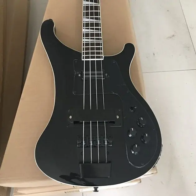 Melnā krāsa un melna aparatūru, 4 stīgas, augstas kvalitātes elektriskie bass ģitāra ražots ķīnā, rožu koka klaviatūra 22 fret Attēls 2