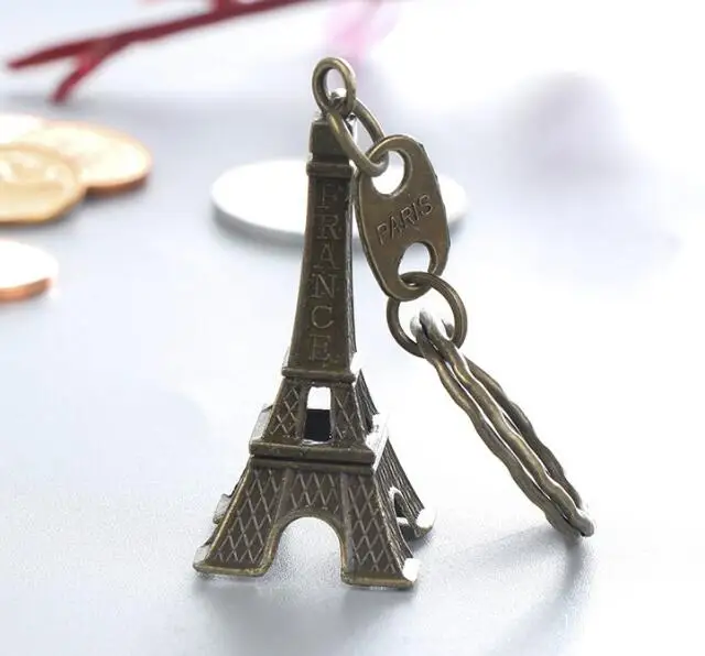 Modes Klasisks franču Francija Suvenīru Parīzes Eifeļa Tornis 3D Modeli Keychain Retro Mini Metāla Parīzes Keyring Key Chain Gredzenu SL6071 Attēls 1