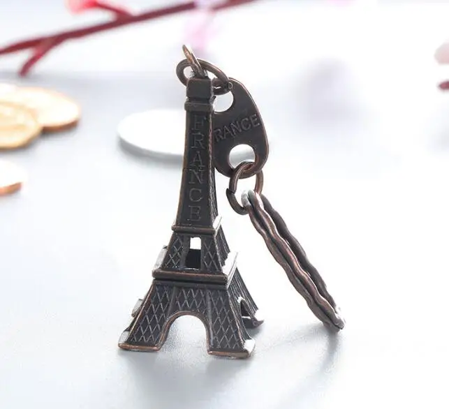 Modes Klasisks franču Francija Suvenīru Parīzes Eifeļa Tornis 3D Modeli Keychain Retro Mini Metāla Parīzes Keyring Key Chain Gredzenu SL6071 Attēls 4