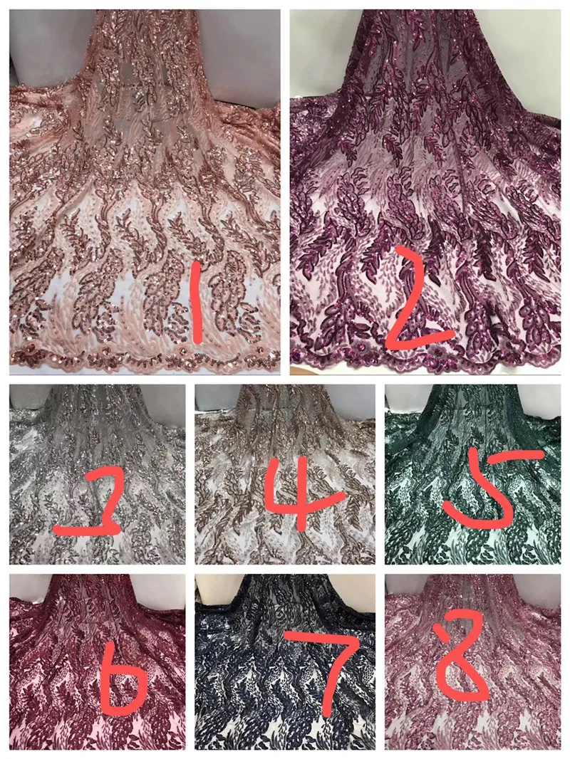 Modes tilla izšuvumu franču neto mežģīņu auduma H-111904 ar pērlītēm, lai puse kleita Attēls 2