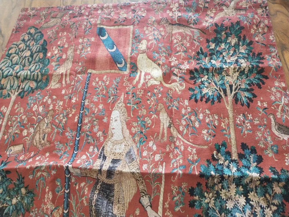Mājas tekstila apdare unicorn taustes Beļģija viduslaiku gobelēns sienas karājas 140cm x 107cm pt-67 Attēls 3