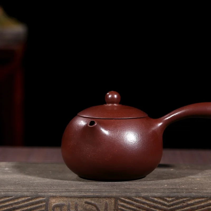 Māla tējkanna Yan Liquan roku darbs izejvielas, purpura, spilgti sarkans māls Tang Yu tējkanna mājas kungfu tējas komplekts glezniecības zelta Attēls 2