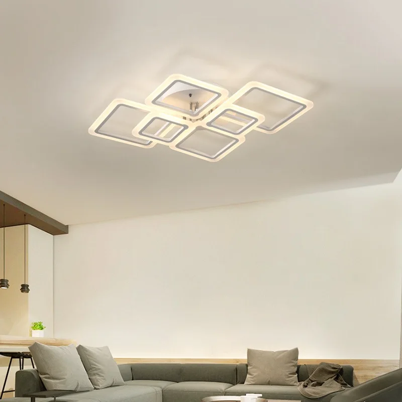 Mūsdienu Akrila LED Griestu gaismas Gaisvadu Rāmis Lielu Deluxe Griestu lampas, Dzīvojamās Istabas, Ēdamistabas, Guļamistabas Studiju Lighting100-240V Attēls 4