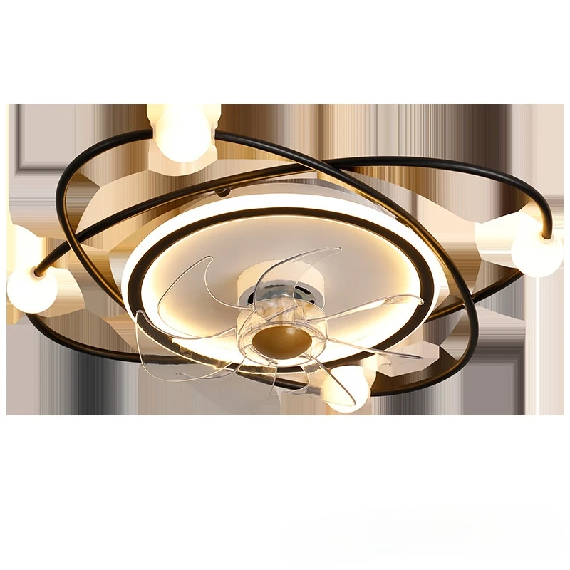 Mūsdienu Minimālisma Dzīvojamā Istaba Lukturi Atmosfēras Frekvenču Konversiju Ventilators Integrētas Lampas Griestu Lampas Guļamistabas Lustra Attēls 3