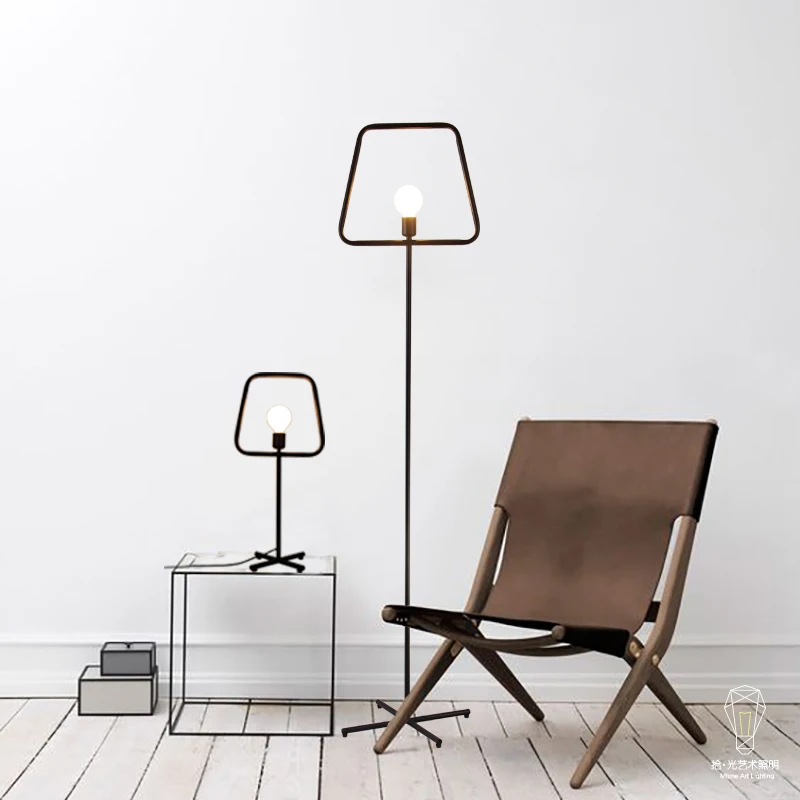 Mūsdienu minimālisma modes dizaina dzelzs sākotnējā individuālā dzīvojamā istaba, guļamistaba, ēdamistaba, pētījums, galda lampas grīdas lampas Attēls 1