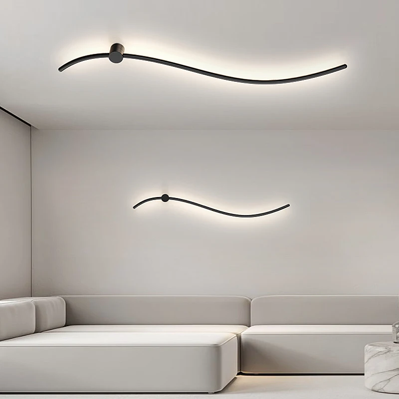 Mūsdienu Minimālisma Sienas Lampas, Dzīvojamās Istabas, Guļamistabas Gultas Spīdums AC90V-260V LED Iekštelpu melna balta Lampa Eju Apgaismojuma apdare Attēls 1