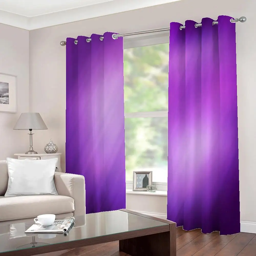 Mūsdienu Mājas Dekorēšana Dzīvojamā Istaba Aizkari violeta cietā aizkari 3D Aizkari viesistabā Blackout Attēls 2